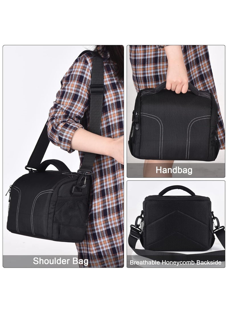 Hihonor Padded Camera Bag Travel Camera Shoulder Bag Water-Resistant Shock-Proof Camera Case Messenger Bag for DSLR/SLR/Mirrorless Camera Case with Removable Dividers  - Image 5