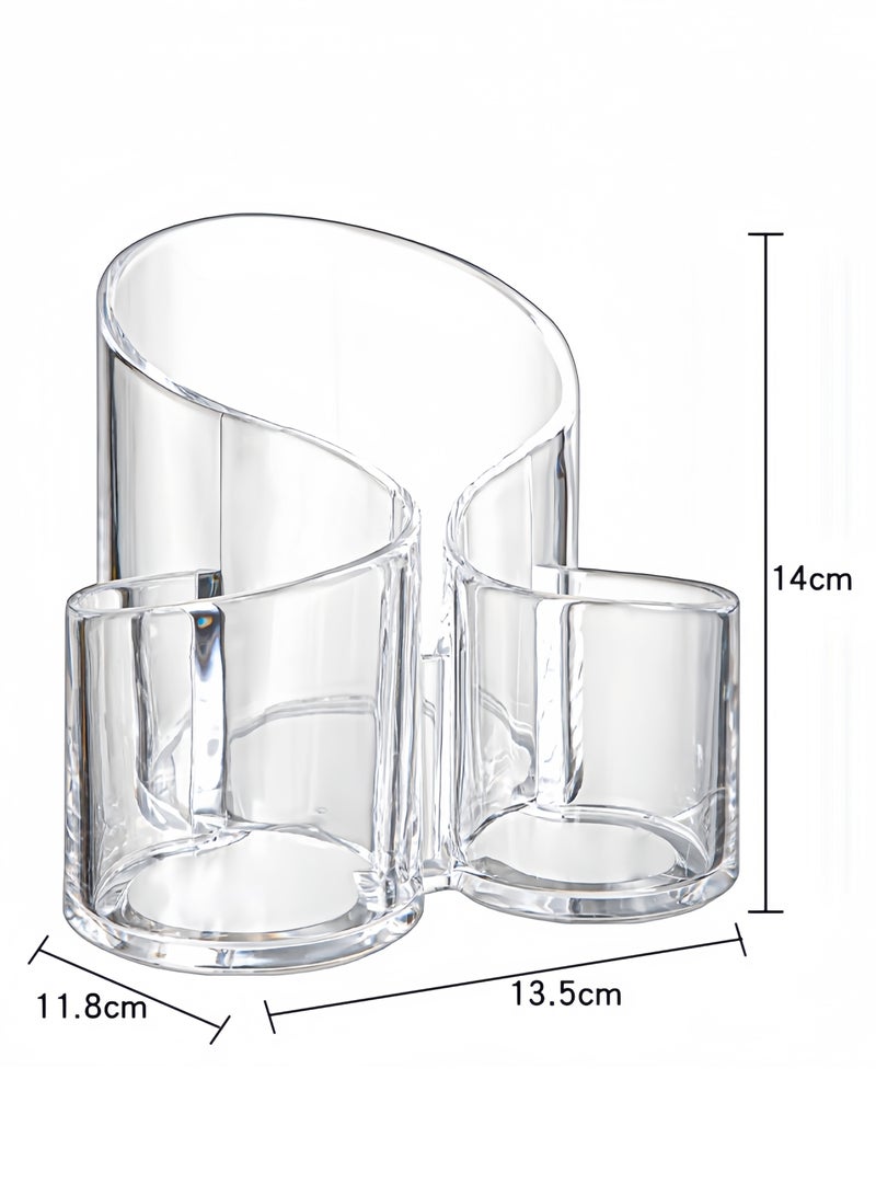 منظم مستحضرات التجميل، مجموعة فرش المكياج من الأكريليك الشفاف، لتخزين أقلام الحواجب وأحمر الشفاه، حامل أقلام (نوع S) - Image 3