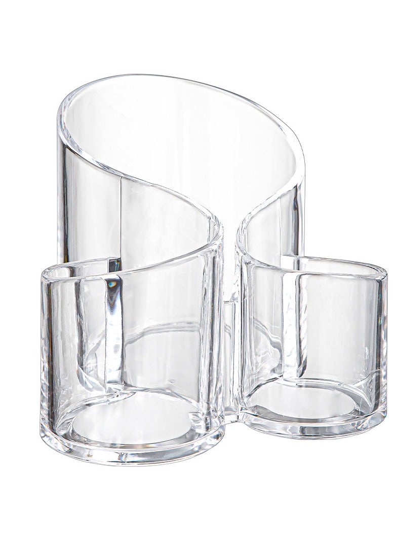 منظم مستحضرات التجميل، مجموعة فرش المكياج من الأكريليك الشفاف، لتخزين أقلام الحواجب وأحمر الشفاه، حامل أقلام (نوع S) - Image 1