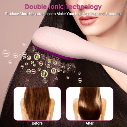 APOKE 3 in 1 Hair Dryer Brush Professional 1200W Powerful Ceramic Tourmaline 3 Heat/2 Speed Settings One Step Hair Dryer and Styler (Pink) - Image 4