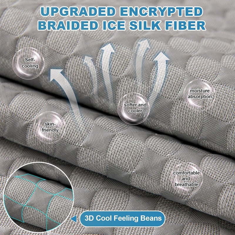 OTOB Cooling Couch Covers for Dogs Cats Ice Silk Fabric, Anti Slip Washable Furniture Couch Protector Pet Friendly, Soft 3D Bionic Breathable Dog Cool Mat Sofa Cover (Elegant Gray, 35.4"x70.9") - Image 2