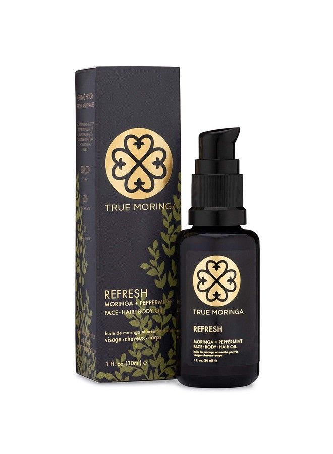true moringa Oil 100% Pure Coldpressed Moringa Oil For Face Body & Hair (30Ml) Refresh Peppermint - Image 1