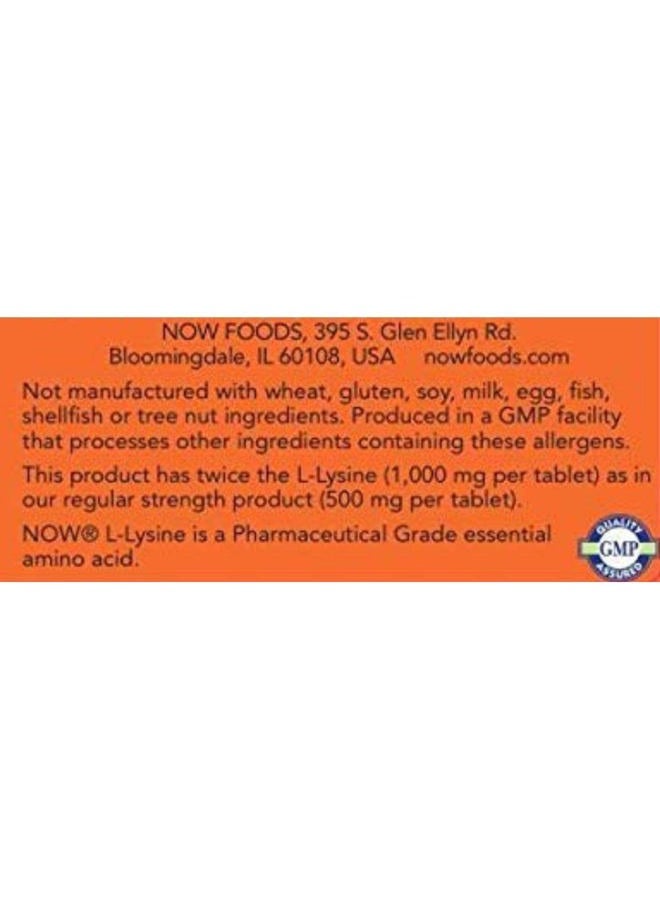 Now Foods - L-Lysine 1000 Mg. 100 Tablets - Image 3