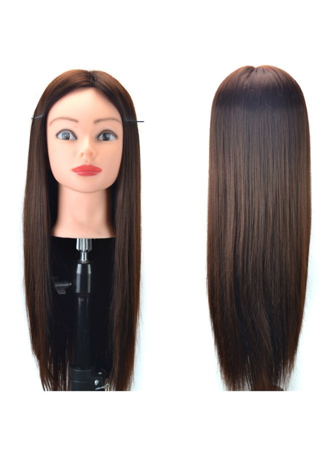 NIBEMINENT Practice Training Head Mannequin Hair Wig Brown/Black 28x20x12centimeter - Image 2
