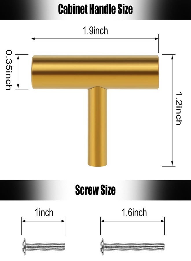 Romeda 12 Pack Gold Cabinet Knobs, 2in Single Hole Cabinet Hardware with Screws 1in & 1.5in, Gold Drawer Pulls for Kitchen Bedroom Furniture - Image 2