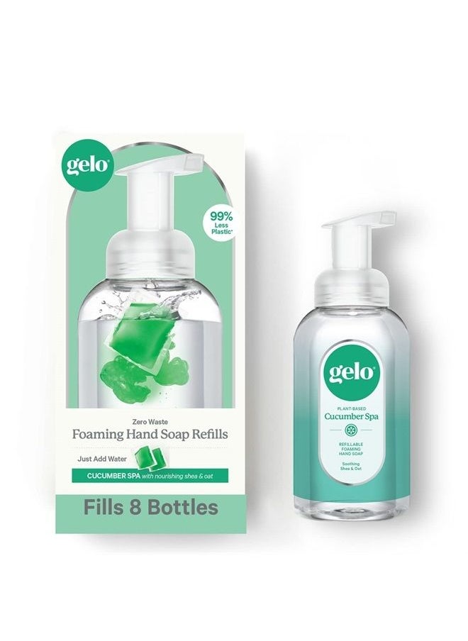 GELO - ® Foaming Hand Soap | Cucumber Spa | Makes 8 x 10 Fl Oz Bottles (80 fl oz) | Includes Reusable Bottle - Image 1