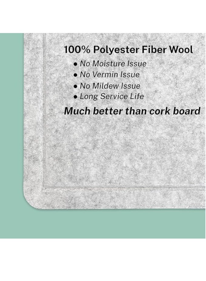 VUCATIN Felt Bulletin Board Notice Board with Push Pins for Paste Notes Photos Schedules Decorative Picture Framed Display Board for School Home Kitchen & Office Walls (Grey 60cm*120cm) - Image 3