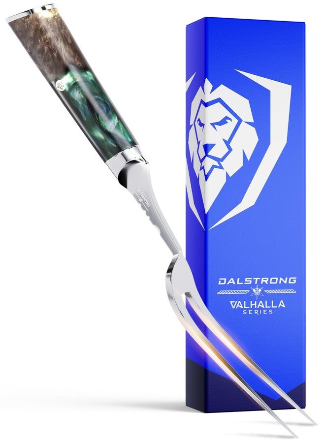 Dalstrong Meat Fork - 7.7 inch - Valhalla Series - High Carbon Steel BBQ - Professional Barbecue Carving Fork- Celestial Resin & Wood Handle - Kitchen Utensils - Two Pronged Fork - Image 1