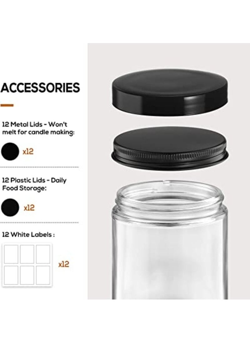 QUESERA - 12 Pack 10oz Empty Slime Containers  Jars Storage with Lids - Image 1