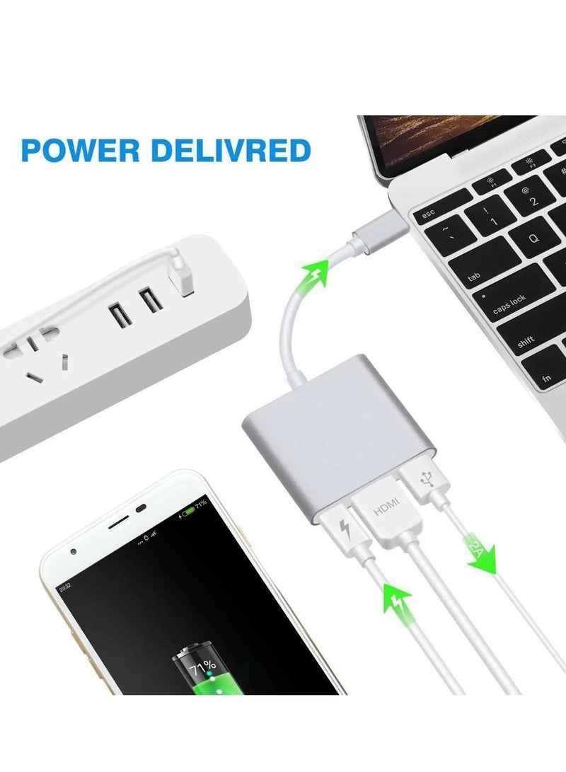 ProOne ProOne 3-in-1 HDMI 4K Adapter USB-C to HDMI, USB 3.0, USB-C Charging for MacBook, iPad Pro, Chromebook, Dell XPS, Samsung Galaxy S8/S8+  - Image 4