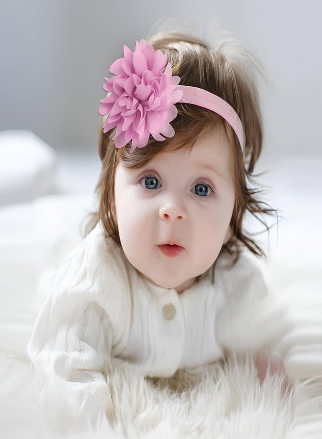 SYGA 16 Pcs Baby Headband with Fabric Flower Soft, Stretchable Hairband for Newborns, Infants, and Toddlers (0-3 Years) - Image 4