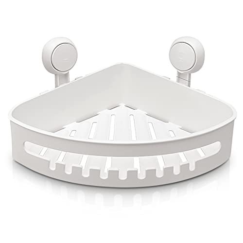 Nyarra vacuum Suction Corner Shower Caddy, Drill-Free Installation, Reusable Storage Basket for Kitchen, Wall Mounted Suction Shelf for Bathroom, Shampoo Rack, Toiletries Holder [NR-0557] - Image 1