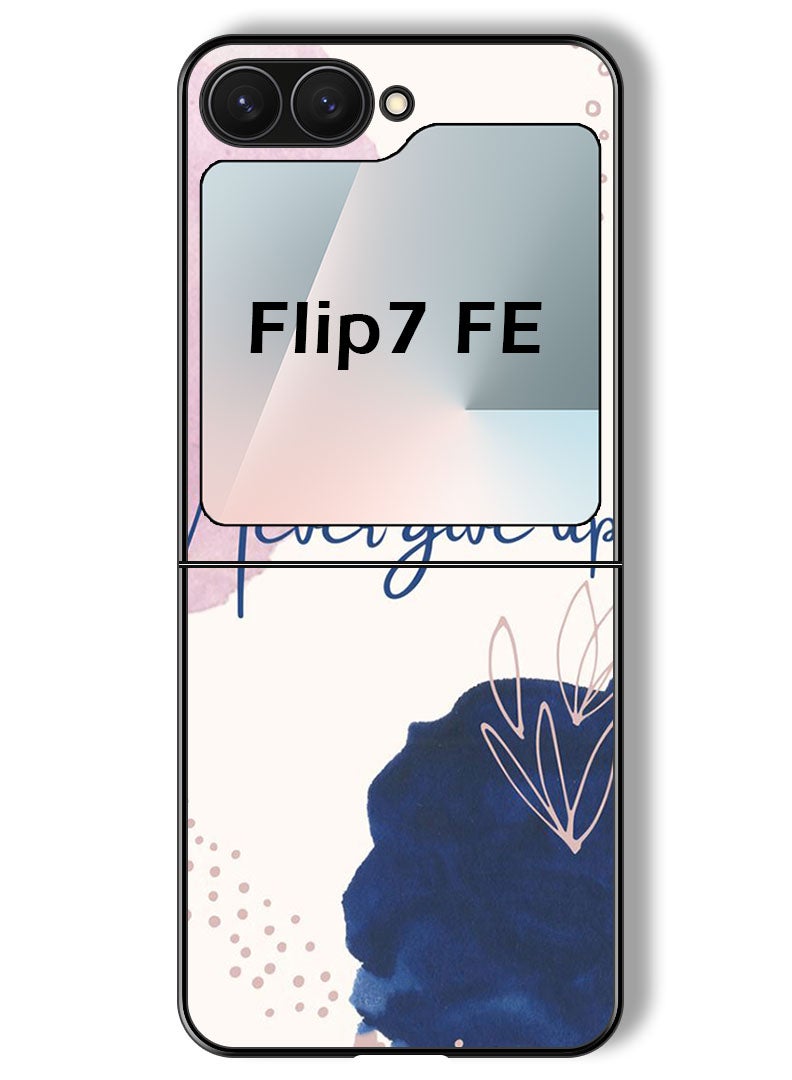 Theodor Case Compatible with Samsung Galaxy Z Flip 7 FE 6.7 Inch Protection Shockproof Bumper Cover Never Give up - Image 1