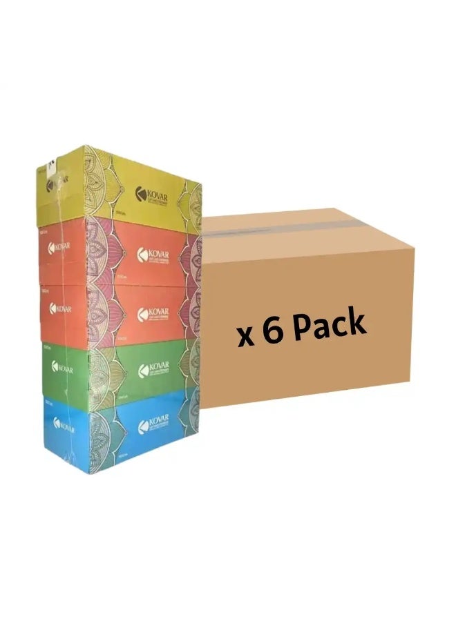 Kovar 150 Sheets 2PLY Bulk 6 Pack Facial Tissue- 5 Box - Image 1