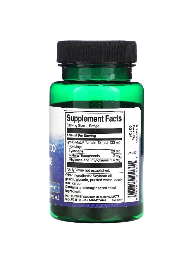 Swanson, Lyc-O-Mato Lycopene, Double Strength, 20 mg, 60 Softgels (Packaging may vary) - Image 2