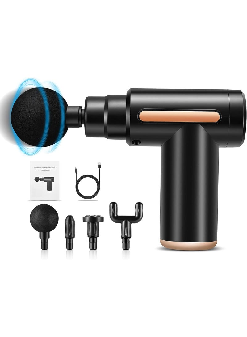 Mini Deep Tissue Massage Gun – Handheld Percussion Massager with 4 Heads & 6 Speeds for Muscle Pain Relief - Image 4