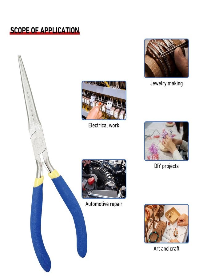 Zalaxt 2-Piece 6" Mini Needle Nose Pliers Set, Long Nose Pliers, Bent Nose Pliers with Comfort Grip, Heavy Duty Carbon Steel, Insulated Non-Serrated Rust for 3D Metal Jigsaw Puzzles Assembly Jewelry Making - Image 5