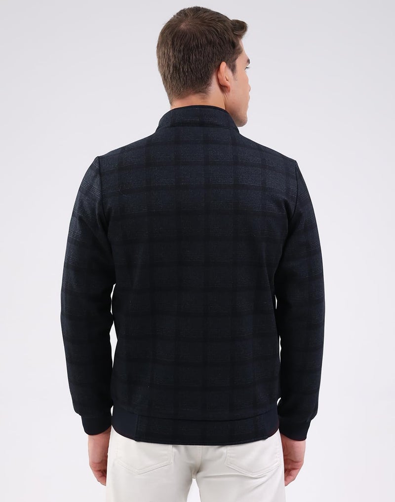 Monte Carlo Men Reversible Regular Fit Solid Mock Neck Side Pocket Zipper Closure Full Sleeve Winter Jacket| Warm Coat for Men | Stylish Full Sleeve Zipper Jacket Navy Blue MP1 - Image 4