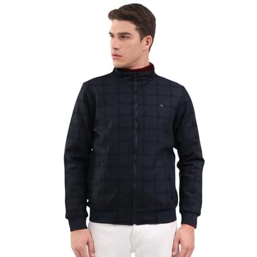 Monte Carlo Men Reversible Regular Fit Solid Mock Neck Side Pocket Zipper Closure Full Sleeve Winter Jacket| Warm Coat for Men | Stylish Full Sleeve Zipper Jacket Navy Blue MP1 - Image 1