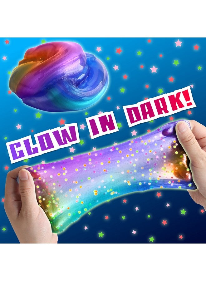 FUN KIDZ 35.16 أونصة غالاكسي سلايم المتلألئ للأطفال فنكيدز 1040 مل حزمة سلايم فضائي جاهزة لعبة للفتيات والفتيان مجموعة سلايم مع توهج نيون معدني هدايا حفلات ممتعة - Image 3