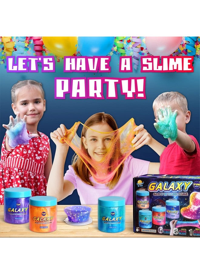 FUN KIDZ 35.16 أونصة غالاكسي سلايم المتلألئ للأطفال فنكيدز 1040 مل حزمة سلايم فضائي جاهزة لعبة للفتيات والفتيان مجموعة سلايم مع توهج نيون معدني هدايا حفلات ممتعة - Image 5