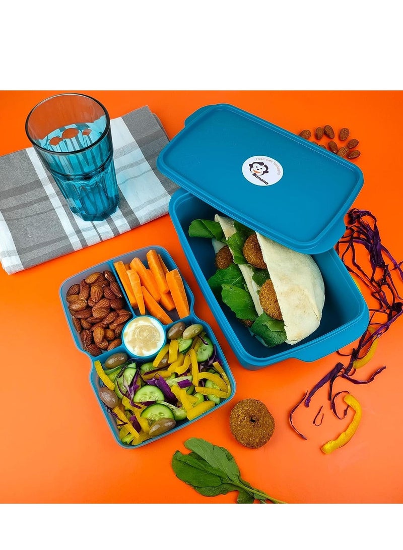 Banana Lunch Box 1.5L Doreen Dividers - Turquoise - Image 2