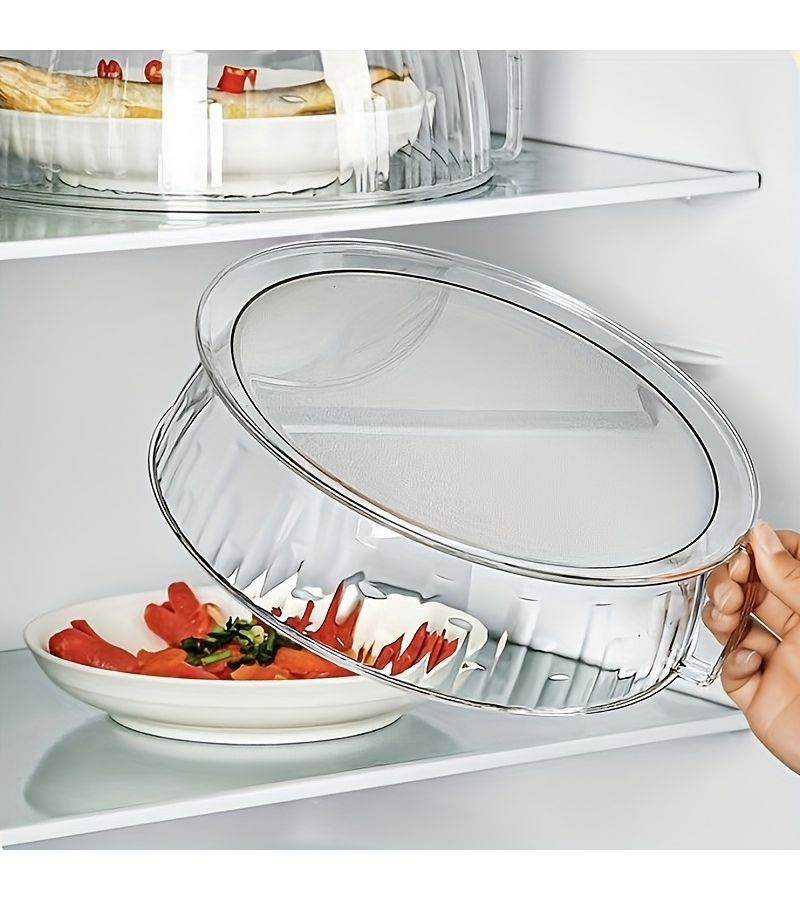 Transparent Microwave Splash Cover 360 Degree Protection Stackable Design For Camping BBQ Home Use - Image 3