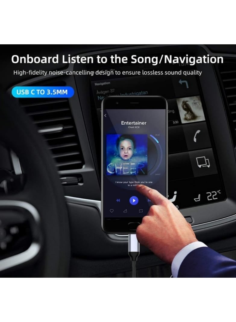 Soloffer iPhone 15 Pro Max AUX Cable – 1M USB-C to 3.5mm Headphone Jack Adapter for Car Stereo, Hi-Fi Audio AUX Cord for iPhone 16/15/15 Plus, Samsung S24, Pixel, iPad Pro – Nylon Braided - Image 5