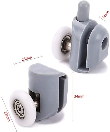 Smooth 8 Pcs Shower Door Rollers/Runners/Wheels/Pulleys 25mm Diameter Bathroom Replacement Parts - Image 3