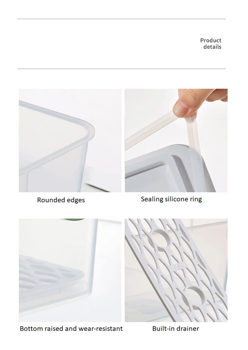 ZIVIK Japanesestyle refrigerator Bin With drain board FreshKeeping Box With Lid Stackable Refrigerator Organizer Box Plastic Food Storage Container Small 13 Ltr - Image 5