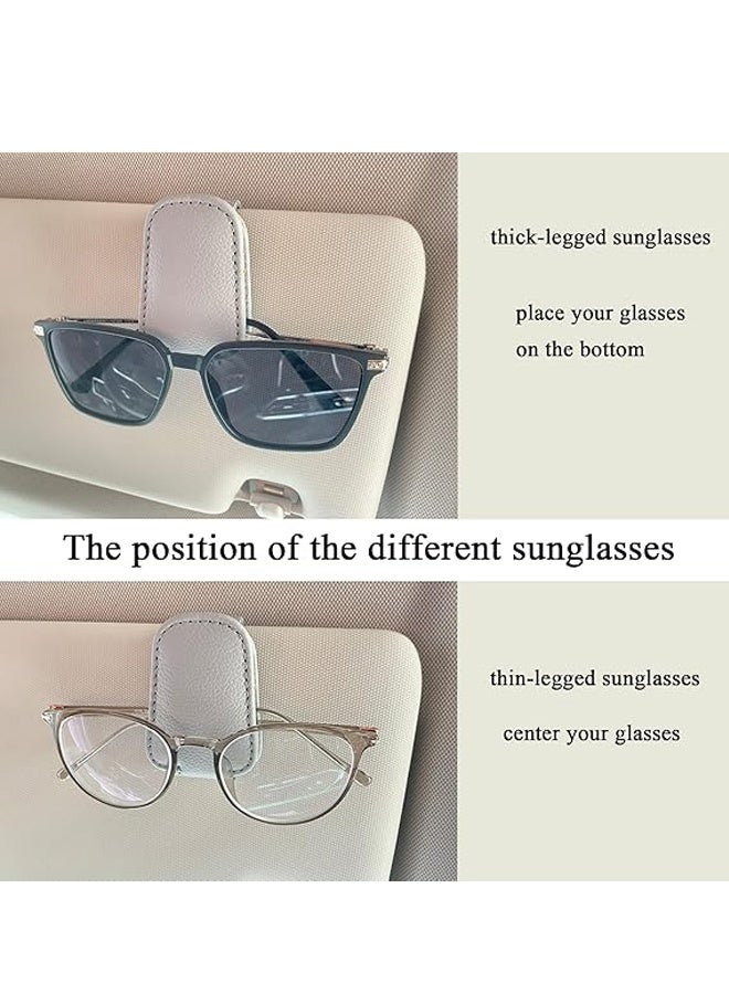 Generic Sunglasses Holders for Car Sun Visor, Magnetic Leather Glasses Eyeglass Hanger Clip for Car, Ticket Business Card Clip Eyeglasses Mount Car Visor Accessories  - Image 4