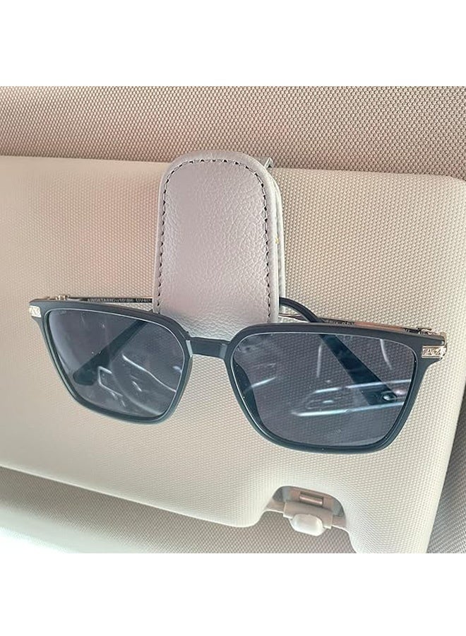 Generic Sunglasses Holders for Car Sun Visor, Magnetic Leather Glasses Eyeglass Hanger Clip for Car, Ticket Business Card Clip Eyeglasses Mount Car Visor Accessories  - Image 1