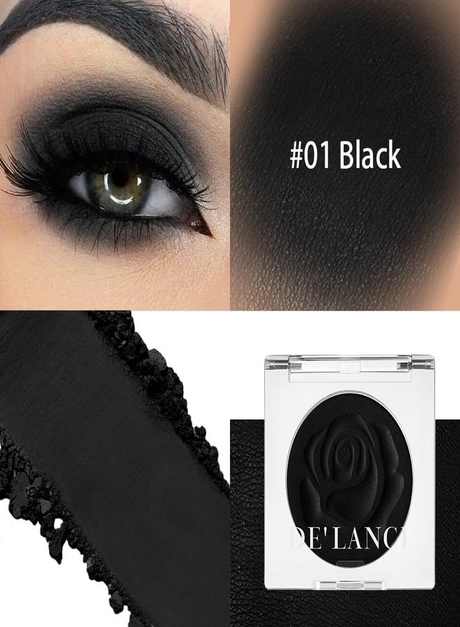 ecofavor Black Matte Eyeshadow Single with Applicator, High Pigment Long-Lasting Waterproof Matte Black Eye Makeup for Smokey Eyeshadow, Eyeliner, Gothic, Dramatic Looks, and Halloween Costume Makeup - Image 2