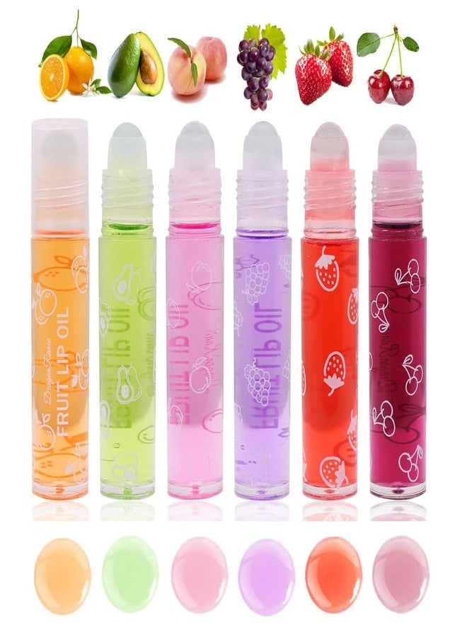 Baorder 6Pcs Roll-On Lip Gloss Set,Fruit Flavored Roll On Rollerball Lip Oil,Transparent Plumping Lip Gloss for Teens and Kids,Non Toxic Lip-Makeup Set - Image 1