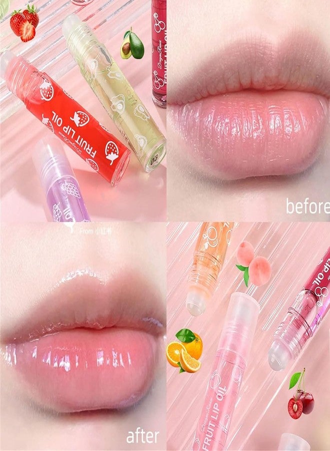 Baorder 6Pcs Roll-On Lip Gloss Set,Fruit Flavored Roll On Rollerball Lip Oil,Transparent Plumping Lip Gloss for Teens and Kids,Non Toxic Lip-Makeup Set - Image 3