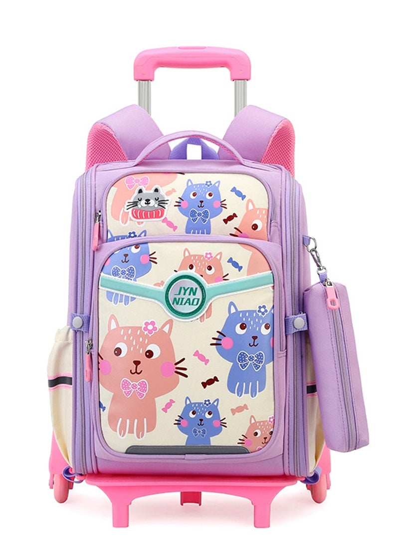 CityRiya-Long - Rolling Backpack Travel Trolly BookBag School Wheeled Backpack for Boys Girls Kids Luggage School Bag with Wheels Trolley Backpack - Image 1