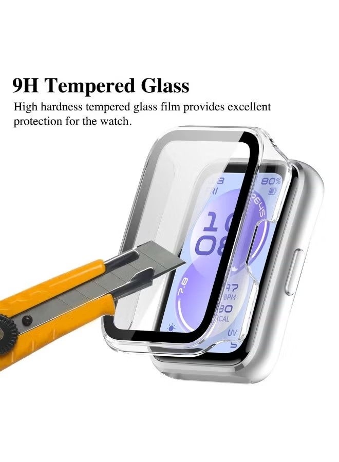 TPU Shockproof Screen Protector Cover Case for Huawei Band 10/9/8, Protective Case TPU All-Around Protective Case, Soft TPU Slim Case Watch Case, Clear - Image 3