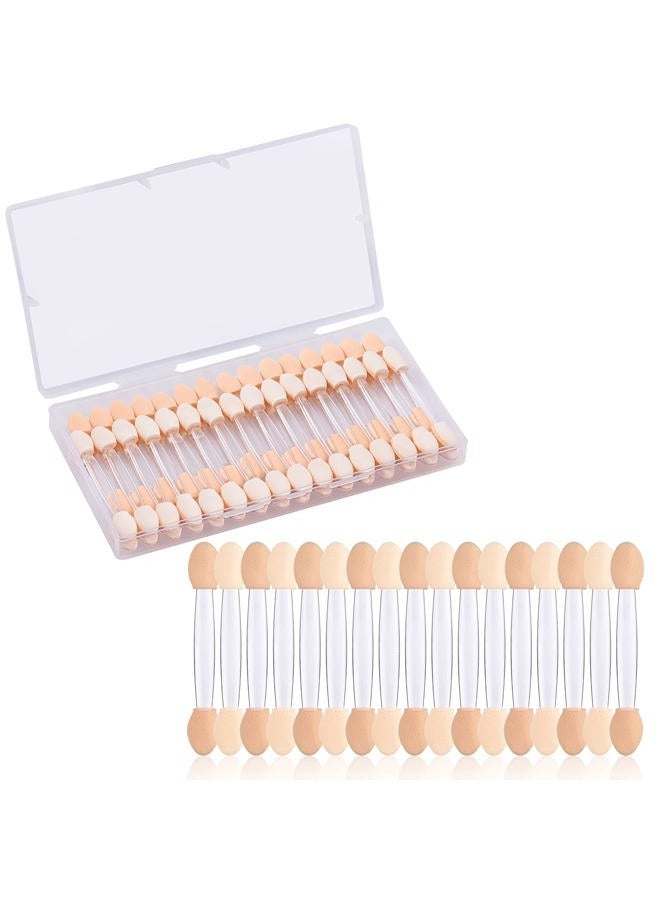 MORGLES Eyeshadow Applicators, 50pcs Disposable Eyeshadow Sponge Applicators Eye Shadow Applicator Double Sided with Box, Clear - Image 1