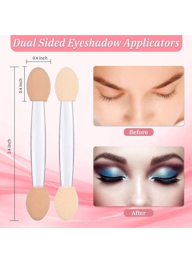 MORGLES Eyeshadow Applicators, 50pcs Disposable Eyeshadow Sponge Applicators Eye Shadow Applicator Double Sided with Box, Clear - Image 2