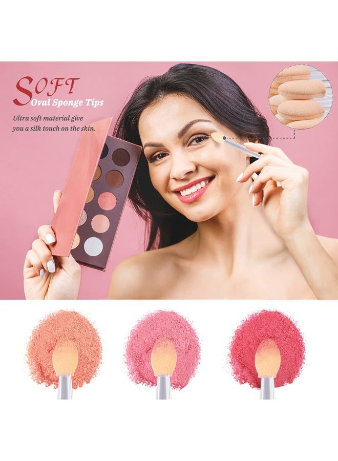 MORGLES Eyeshadow Applicators, 50pcs Disposable Eyeshadow Sponge Applicators Eye Shadow Applicator Double Sided with Box, Clear - Image 3