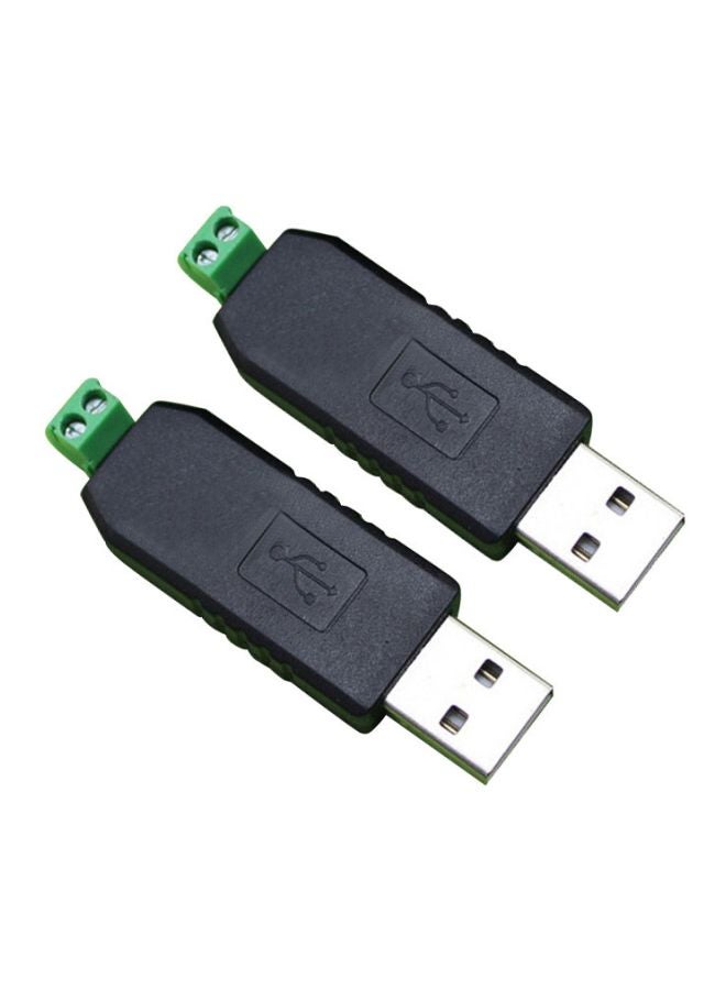 2-Piece USB To RS485 USB-485 Adapter Black/Green