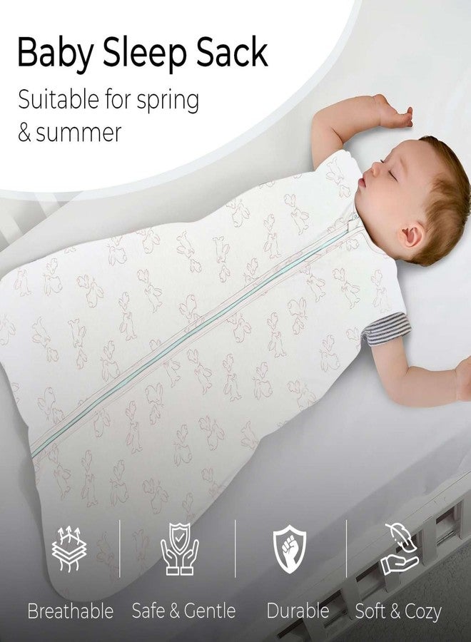 ZIKKU Baby Sleeping Sack, 100% Cotton, Wearable Blanket for Newborns and Toddlers, Lightweight, Breathable, Double Zipper (Rabbit Print Design, 6 Months-12 Months) - Image 2