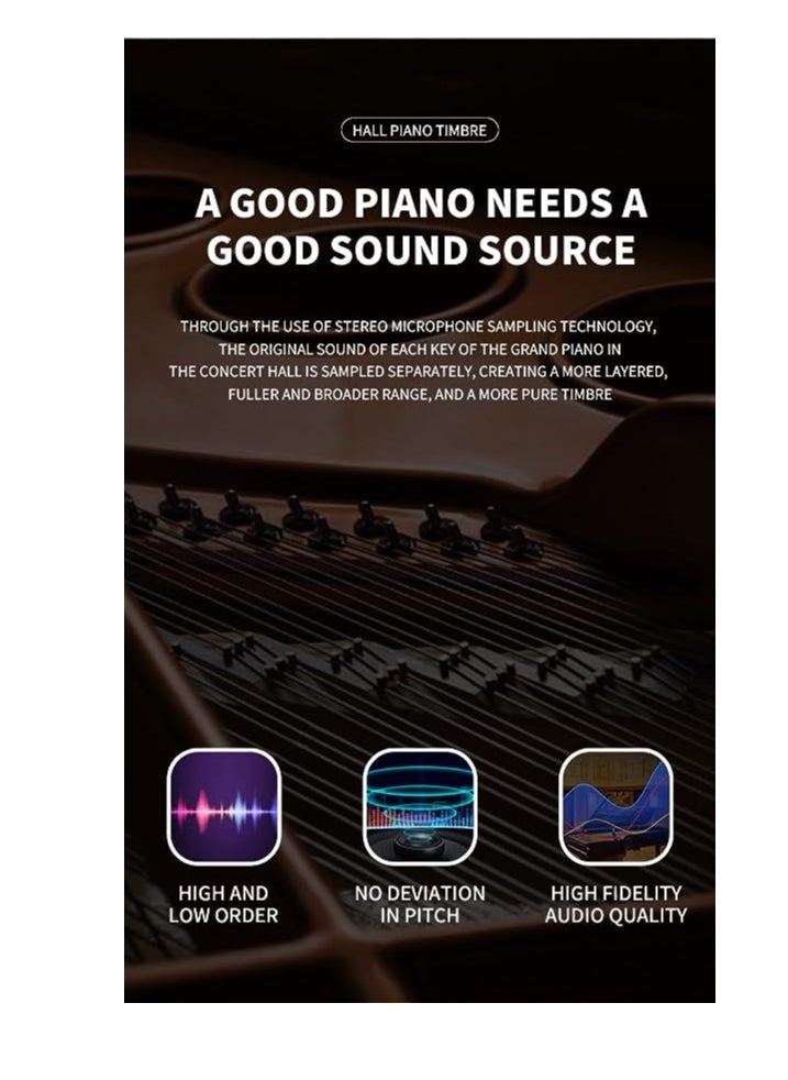 Megarya MegArya Digital Piano With Heavy Hammer Electric Piano 88 keys For Graded Exams For Beginners Student Digital Piano Color: Glossy Black  - Image 4