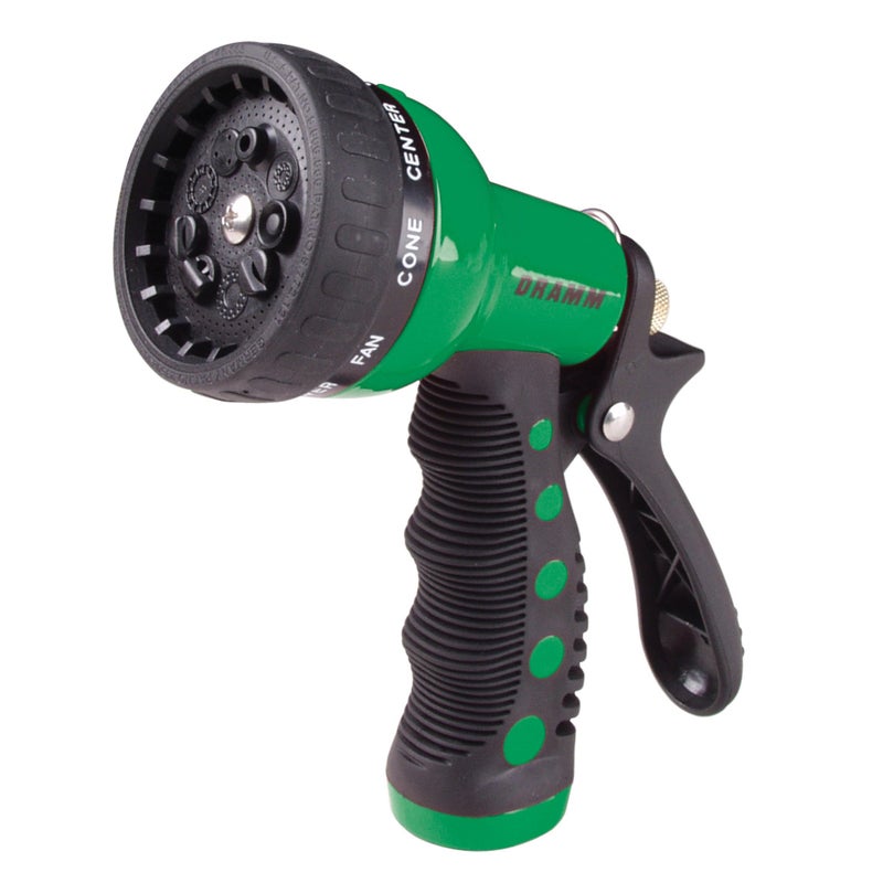 Dramm Revolver Heavy Duty 9 Pattern Quick Click Adjustable Garden Hose Spray Nozzle with Trigger Style Handle, for your Car, Boat, Deck, Sidewalk, Flowers and Young Trees, Green - Image 5