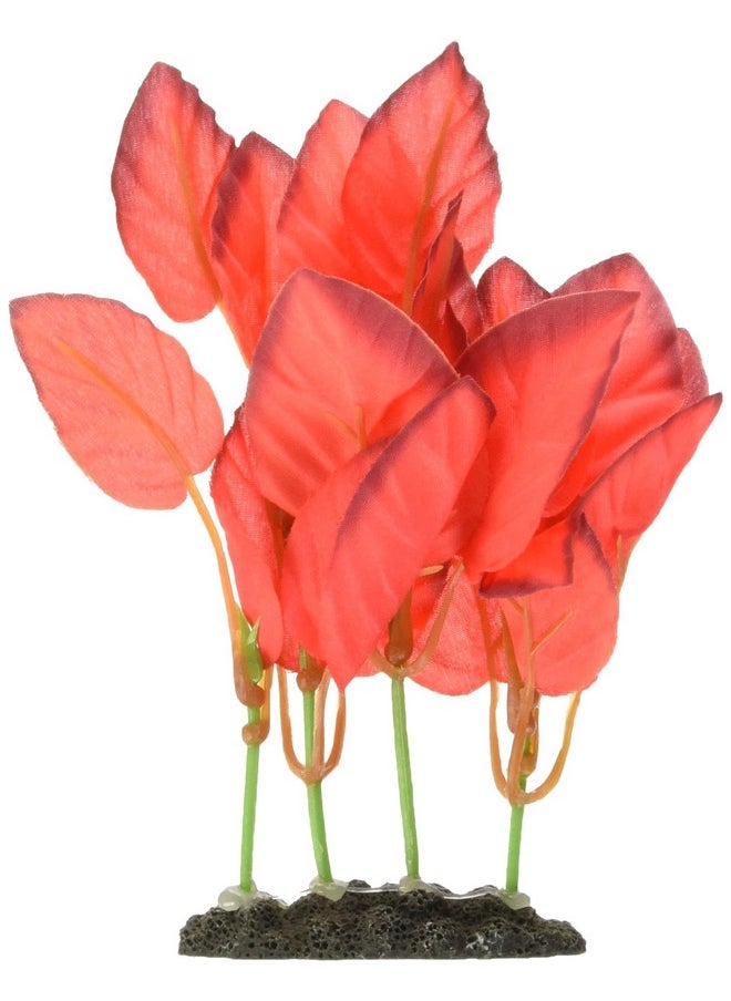Marina Marina Naturals Red Foreground Silk Plant - Fish Tank Decoration Mimics Live Aquarium Plants Red Small 