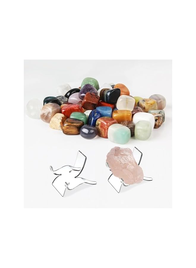 The Bros 24 PCS Display Stand, Acrylic Rock Display Stands, Clear Display Easel Stands Pedestal for Crystal Geodes Rock Mineral Agate Fossil Coral Crystal/Gemstone Small Collectibles Display Stands (Small) - Image 3