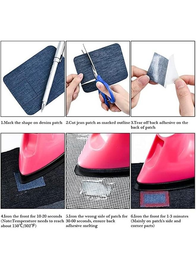 Generic Denim Patches 5pcs Iron on Patches Denim Jean Patches Clothing Repair Patch Kit for Clothing Repair  - Image 5