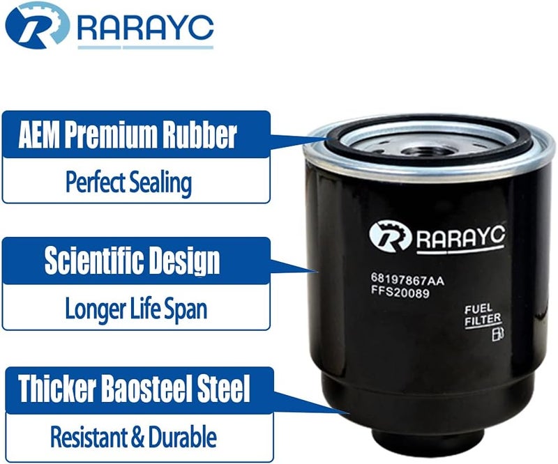 RARAYC مجموعة فلاتر الوقود وفاصل الماء RARAYC لمحركات 6.7L Cummins ديزل - بديل لطرازات Dodge Ram 2500 3500 4500 5500 من 2013-2018 - Image 5