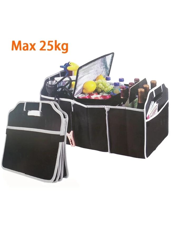 Black Heavy Duty Foldable Car Trunk Organizer Water Resistant Storage Bag - Image 3