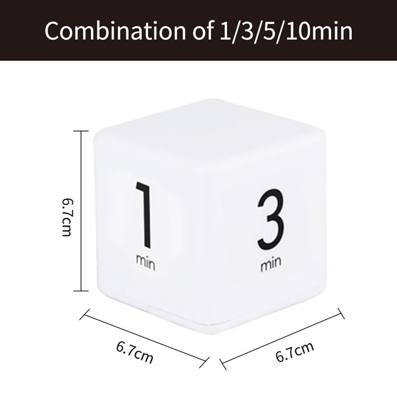 Cube Timer 1/3/5/10 Min Gravity Induction Timing - Clear Digital Display Adjustable Alarm Volume Countdown Timer for Cooking Learning Sports Gaming Office - Image 2